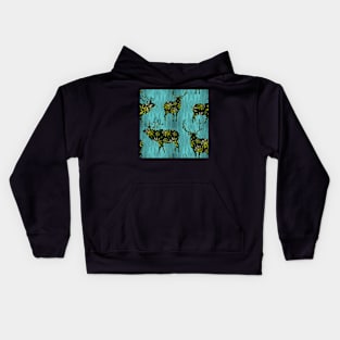 Christmas Ornament Bucks on Soft Blue Kids Hoodie